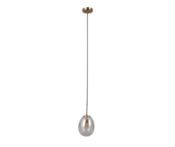 Lampa wisząca Meolo PND-40825-1-GD oprawa w kolorze złotym z bursztynowym kloszem ITALUX