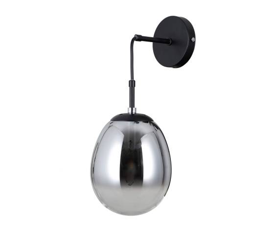 Kinkiet Meolo WL-40825-1-BK oprawa w kolorze czarnym z dymionym kloszem ITALUX
