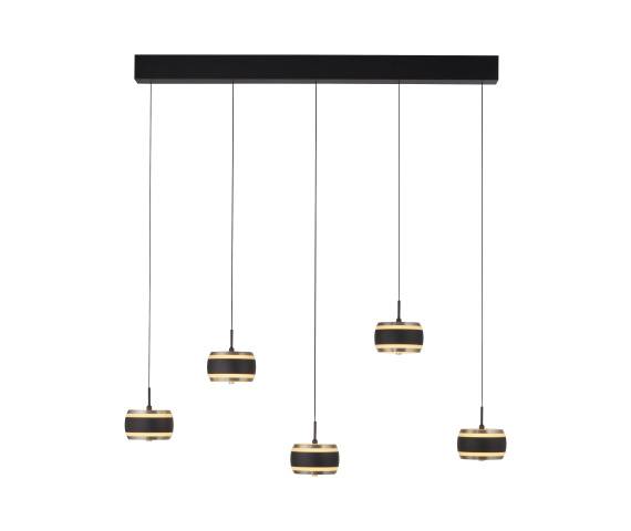 Lampa wisząca PURE FALLING RINGS 2504-18 oprawa w kolorze czarnym PAUL NEUHAUS