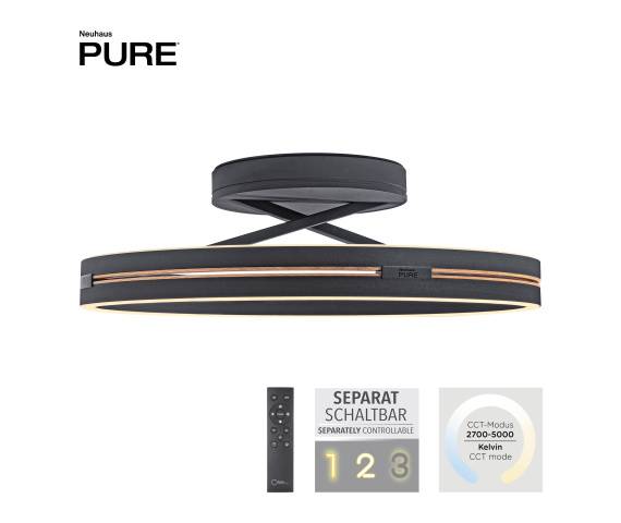 Lampa sufitowa PURE LOOP 6552-18 oprawa w kolorze czarnym PAUL NEUHAUS