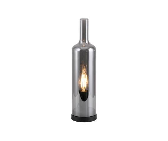Lampa stołowa BOTTLE 14006-25 oprawa w kolorze czarnym z dymionym szkłem PAUL NEUHAUS