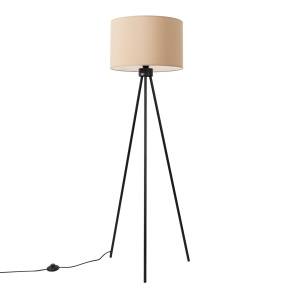 Lampa podłogowa NEVIA SL.1853 oprawa w kolorze czarnym z abażurem taupe SOLLUX LIGHTING