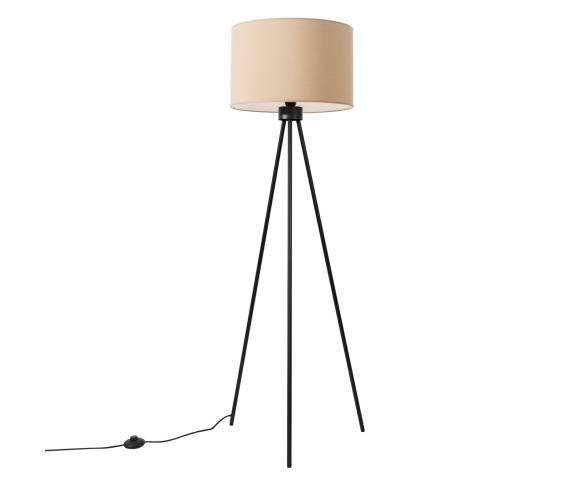 Lampa podłogowa NEVIA SL.1853 oprawa w kolorze czarnym z abażurem taupe SOLLUX LIGHTING