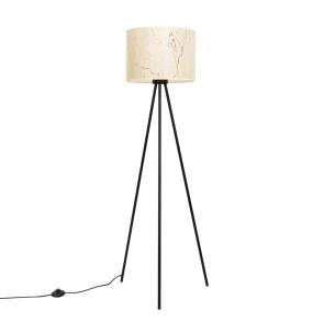 Lampa podłogowa NEVIA SL.1854 oprawa w kolorze czarnym z beżowym abażurem SOLLUX LIGHTING