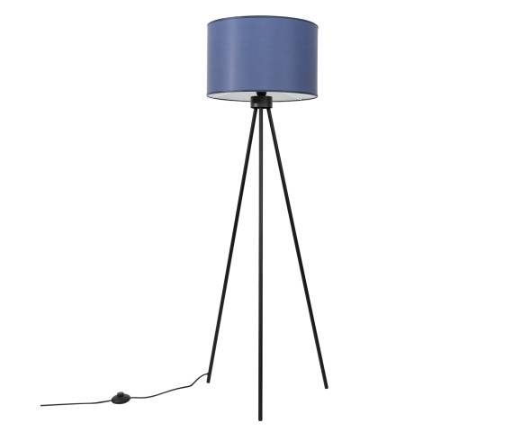 Lampa podłogowa NEVIA SL.1855 oprawa w kolorze czarnym z granatowym abażurem SOLLUX LIGHTING