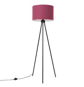 Lampa podłogowa NEVIA SL.1856 oprawa w kolorze czarnym z burgundowym abażurem SOLLUX LIGHTING