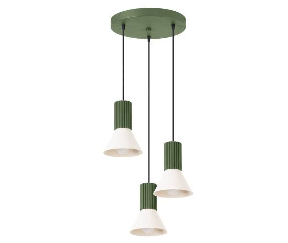 Lampa wisząca ESTRIA 3 SL.1873 oprawa w kolorze oliwkowym SOLLUX LIGHTING