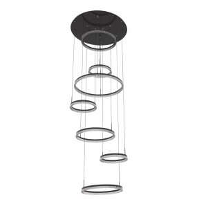 Lampa wisząca Hall LP-7098/7P BK oprawa w kolorze czarnym LED CCT LIGHT PRESTIGE