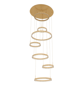 Lampa wisząca Hall LP-7098/7P GD oprawa w kolorze złotym LED CCT LIGHT PRESTIGE