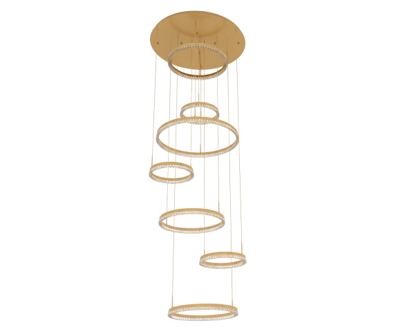 Lampa wisząca Hall LP-7098/7P GD oprawa w kolorze złotym LED CCT LIGHT PRESTIGE