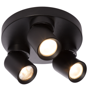 Plafon Pointa LP-6398/3C Round BK oprawa w kolorze czarnym LIGHT PRESTIGE