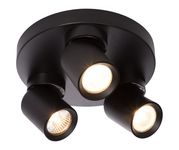 Plafon Pointa LP-6398/3C Round BK oprawa w kolorze czarnym LIGHT PRESTIGE