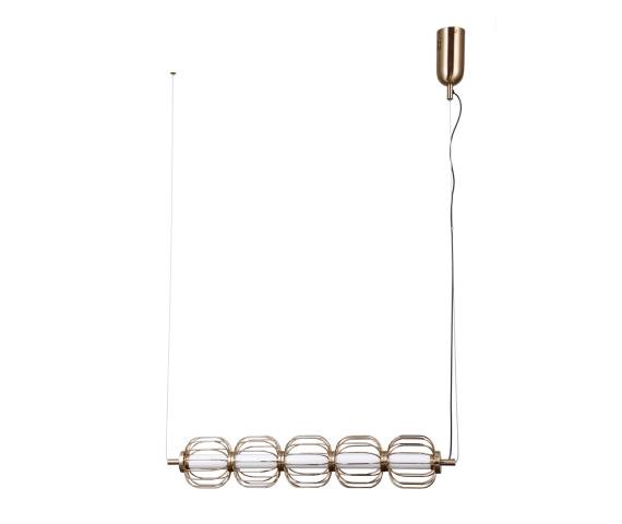 Lampa wisząca Pedro PND-34405-5-HBR oprawa w kolorze złotym ITALUX