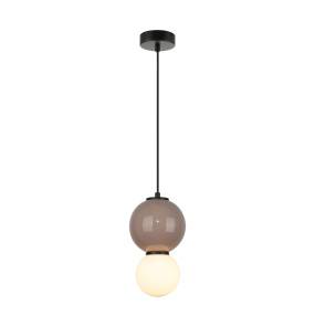 Lampa wisząca Pieve PND-95221-1S-BR oprawa w kolorze czerni i brązu ITALUX