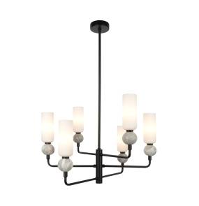 Żyrandol Santos PND-95331-6-BK oprawa w kolorze czarnym ITALUX