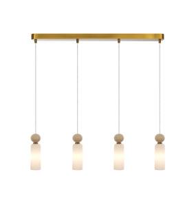 Lampa wisząca Santos PND-95331-4-BRSS oprawa w kolorze złotym ITALUX