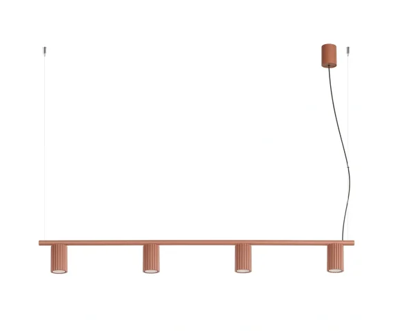 Lampa wisząca KARBON 4 SL.2715 oprawa w kolorze ochry czerwonej SOLLUX LIGHTING