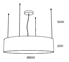 Lampa wisząca Basic Contract C-142/80 Pujol Iluminacion