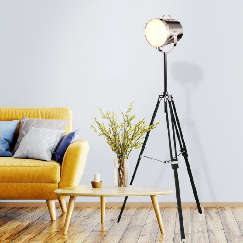 Lampa podłogowa Energy TS-065909F Zuma Line czarna oprawa w stylu design