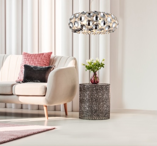 Chromowana nowoczesna lampa wisząca Ferrara marki Light Prestige