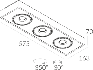 Oprawa natynkowa Lava X3 NT edge.LED 3-0727 CRI80 Labra