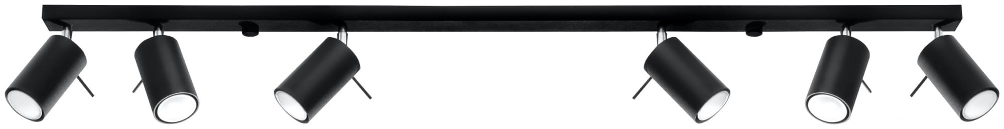 Listwa sufitowa Ring 6L SL.0334 Sollux czarna oprawa w nowoczesnym stylu