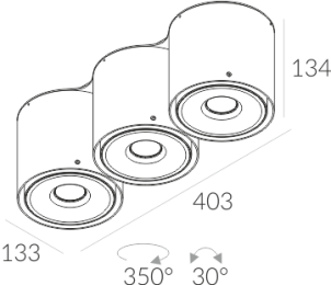 Oprawa natynkowa Nex 3 NT edge.LED 3-0818 CRI80 Labra