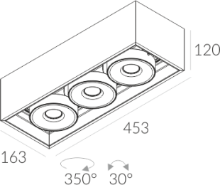 Oprawa natynkowa Solid 163.3 NT edge.LED 13W 3-0661 CRI80 Labra